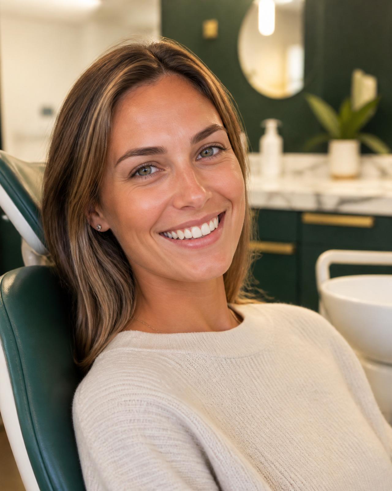 Patient with naturally clean healthy teeth after professional dental hygiene treatment at Dulwich Dental Centre